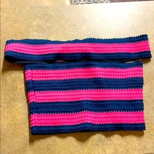 ASOS Pink/Blue striped bikini bandeau top